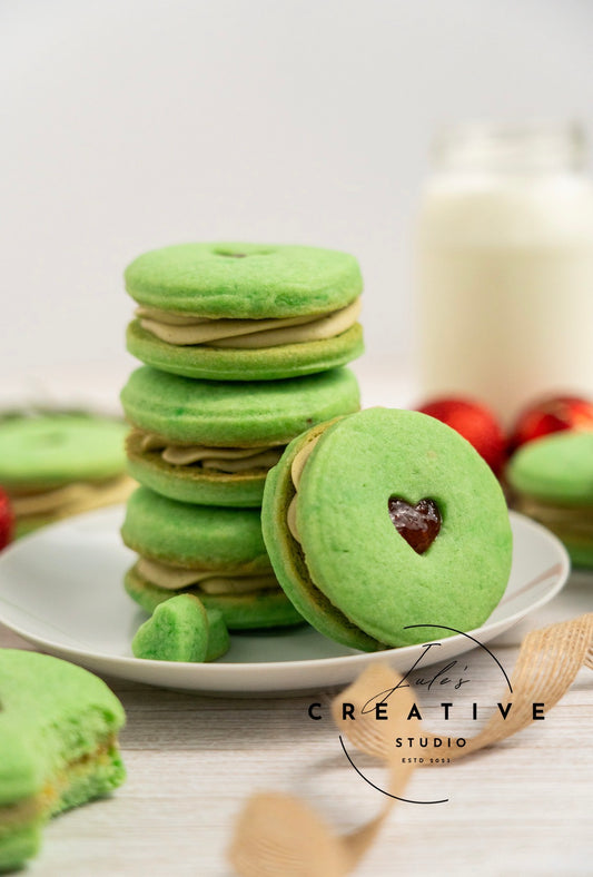 Grinch Themed Pistachio Cookies (Set 1)