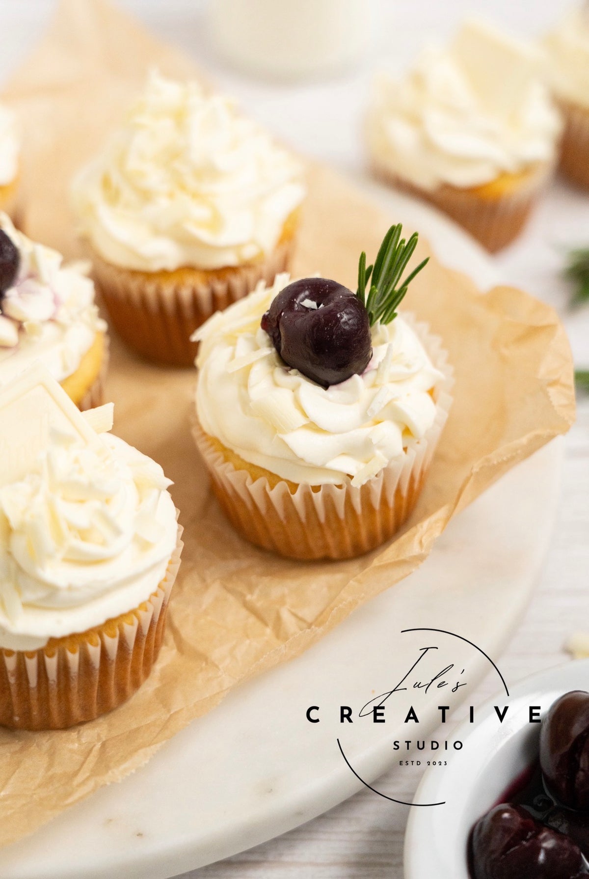 White Chocolate Cherry Cupcakes (Set 1)