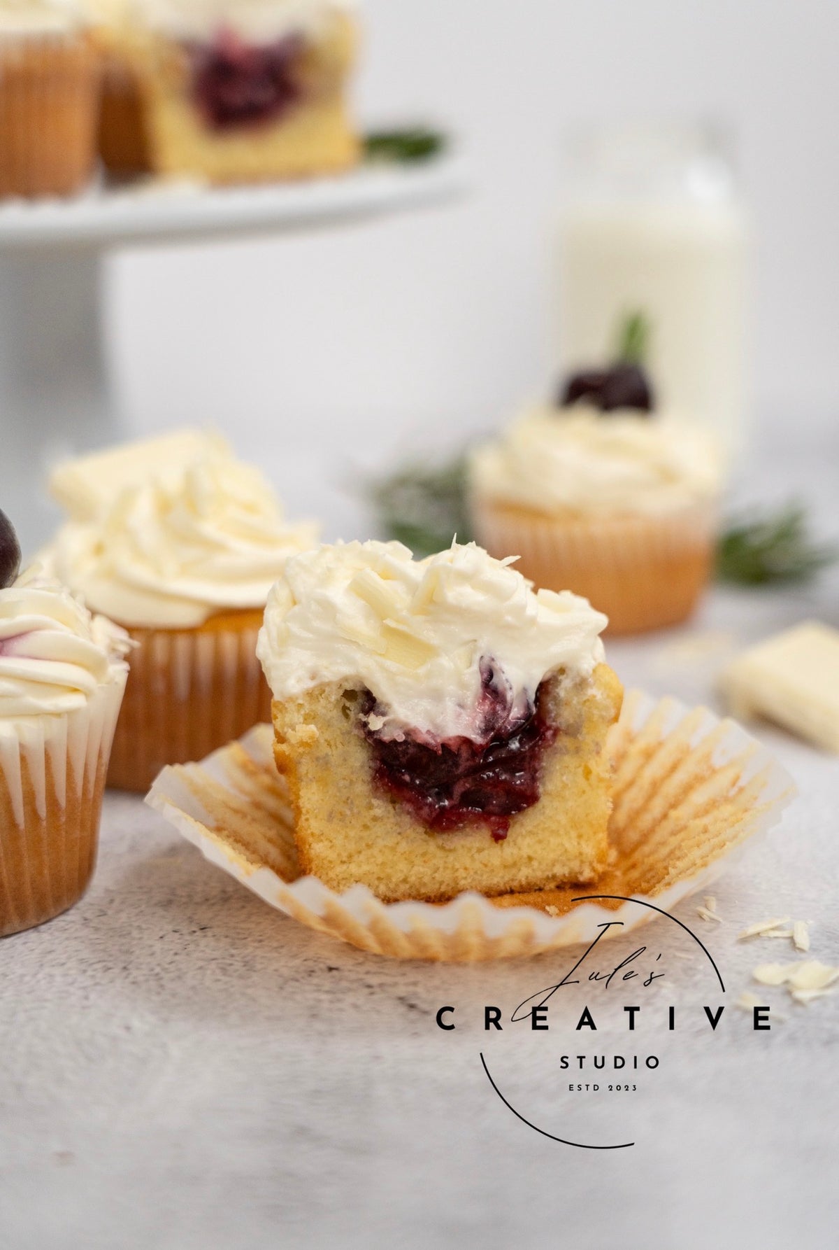 White Chocolate Cherry Cupcakes (Set 2)