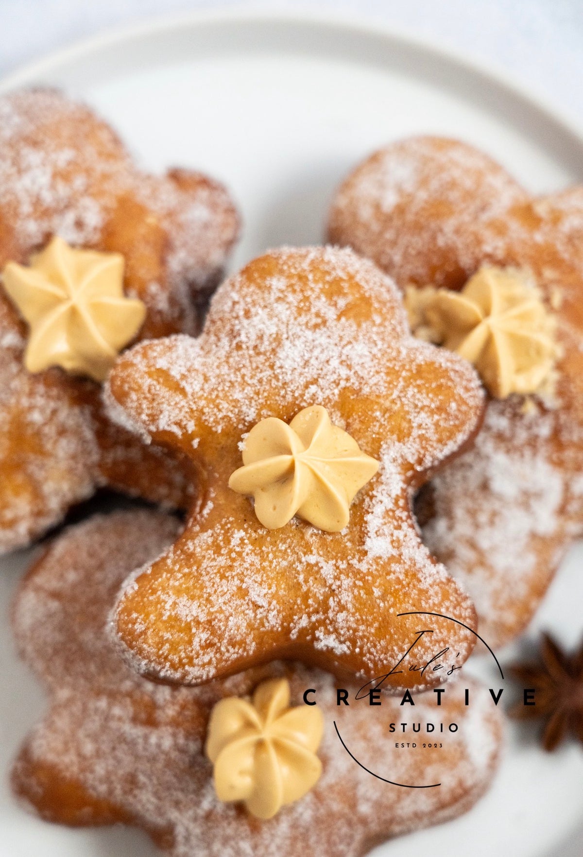 Gingerbread Donuts with Whipped Caramel