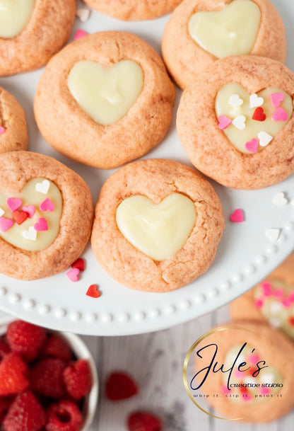 White Chocolate Raspberry Thumbprint Cookies (Set 3)