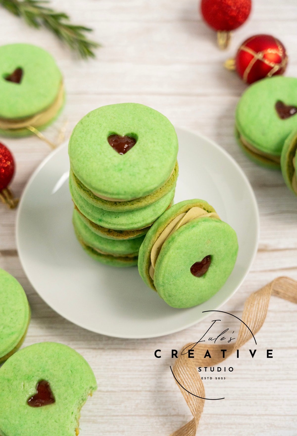 Grinch Themed Pistachio Cookies (Set 1)