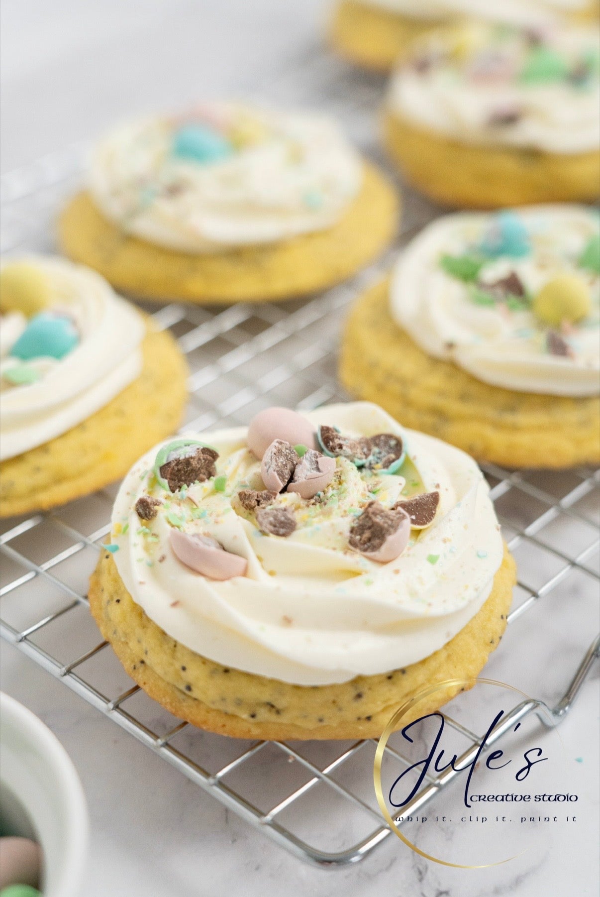 Lemon Poppy Seed Cookies with Cream Cheese Frosting (Exclusive recipe)