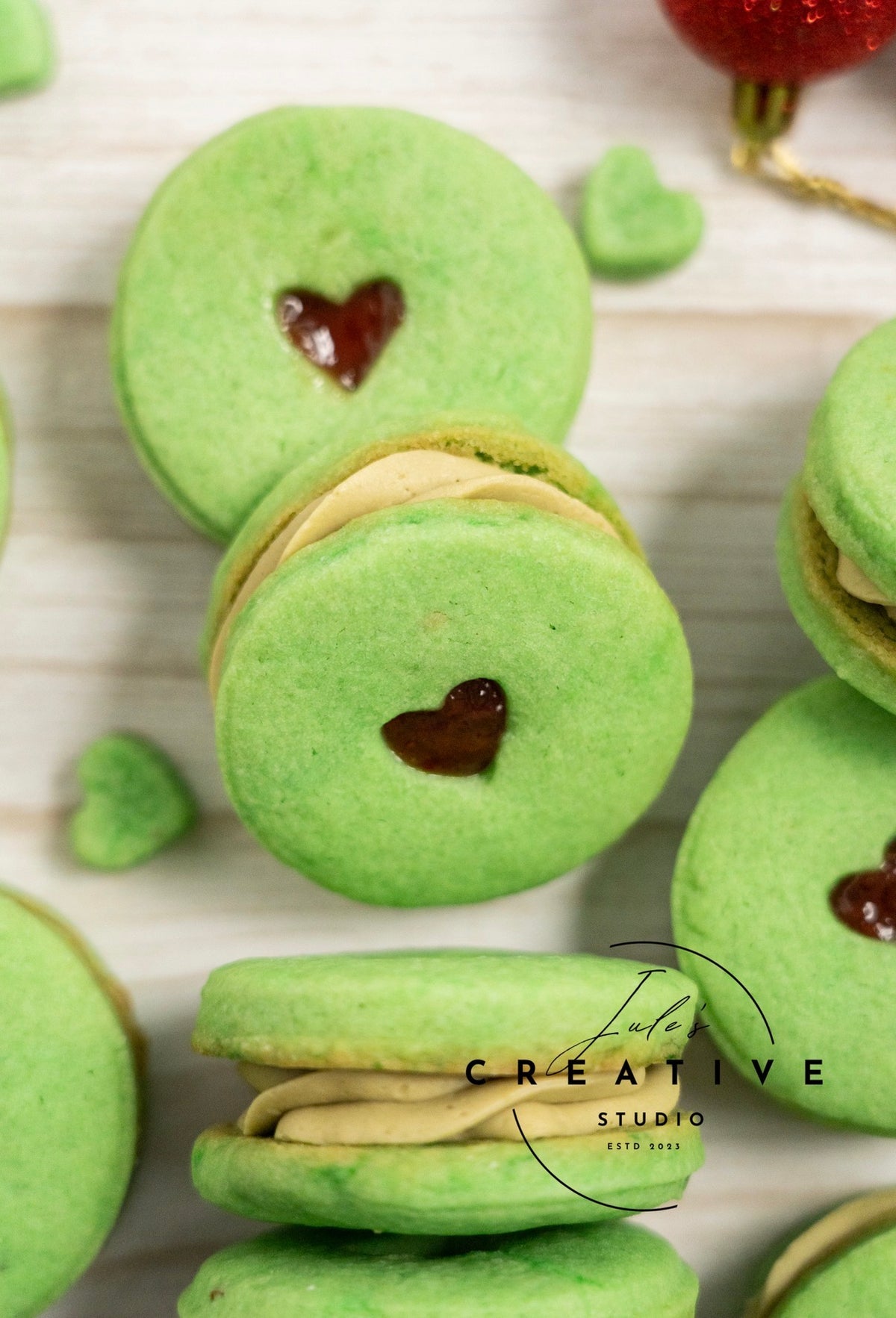 Grinch Themed Pistachio Cookies (Set 1)