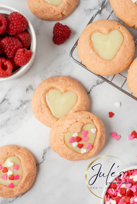 White Chocolate Raspberry Thumbprint cookies (Set 1)