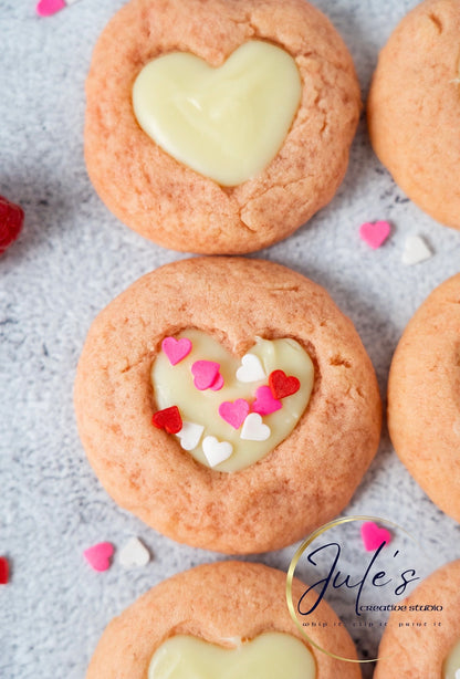 White Chocolate Raspberry Thumbprint Cookies (Set 4)