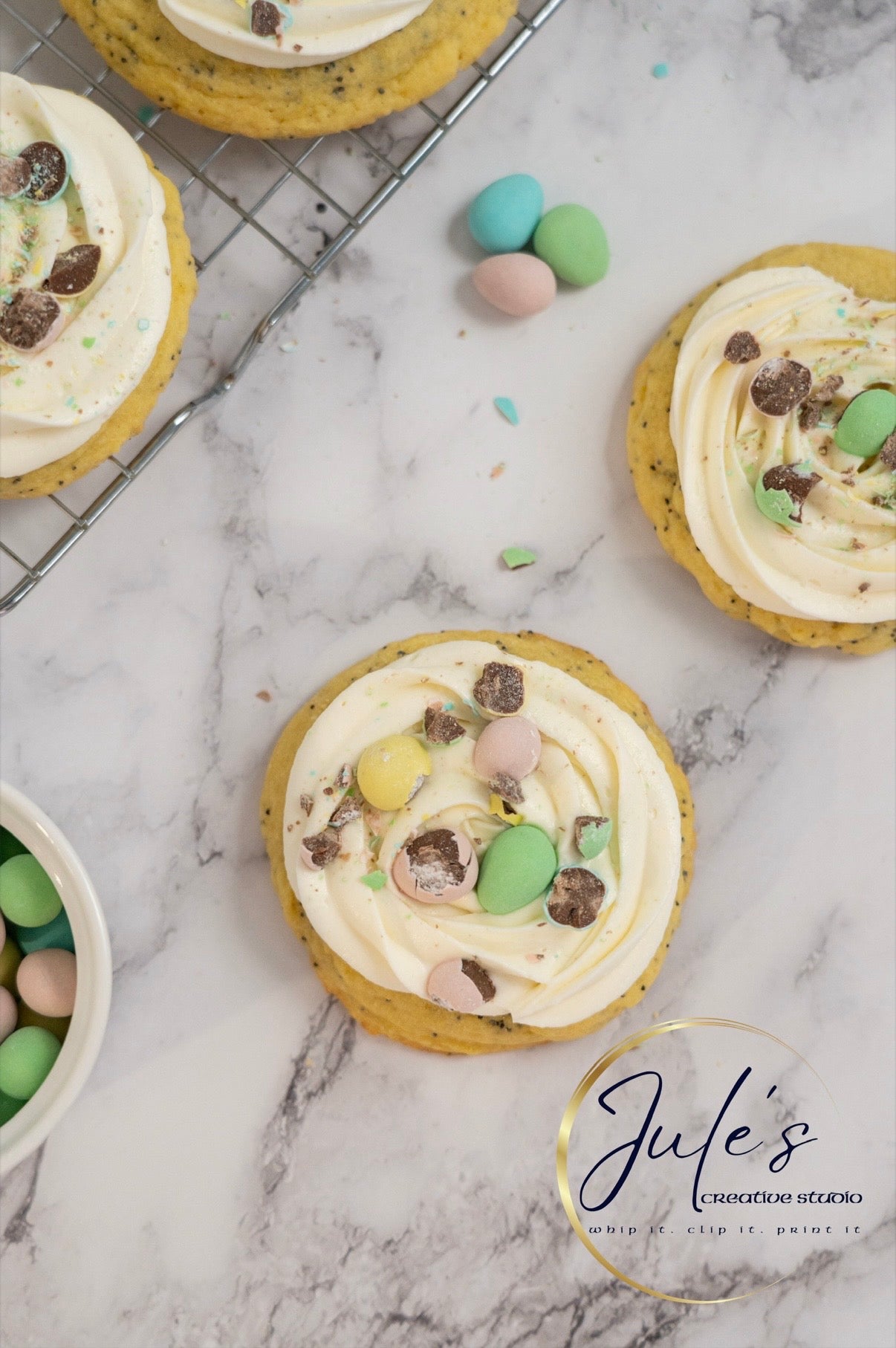 Lemon Poppy Seed Cookies with Cream Cheese Frosting (Exclusive recipe)