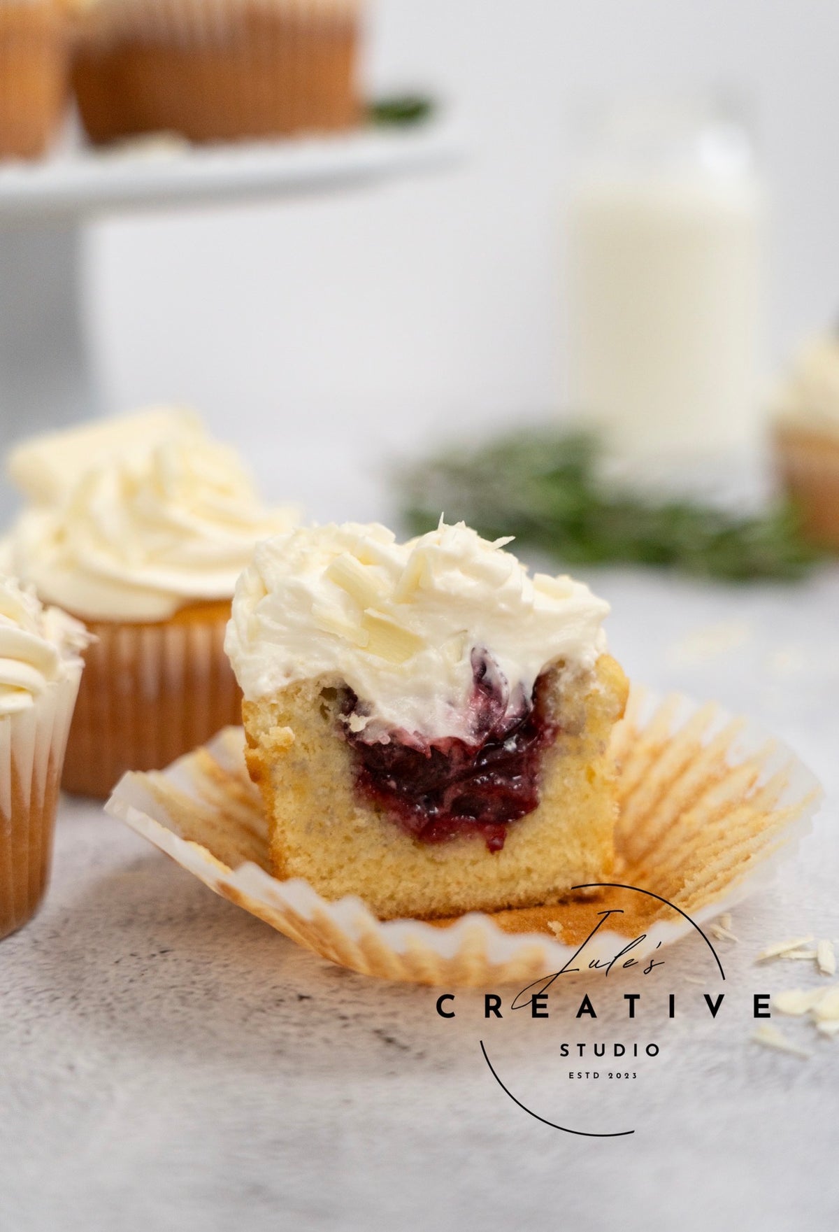 White Chocolate Cherry Cupcakes (Set 2)