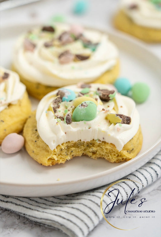 Lemon Poppy Seed Cookies with Cream Cheese Frosting (Exclusive recipe)