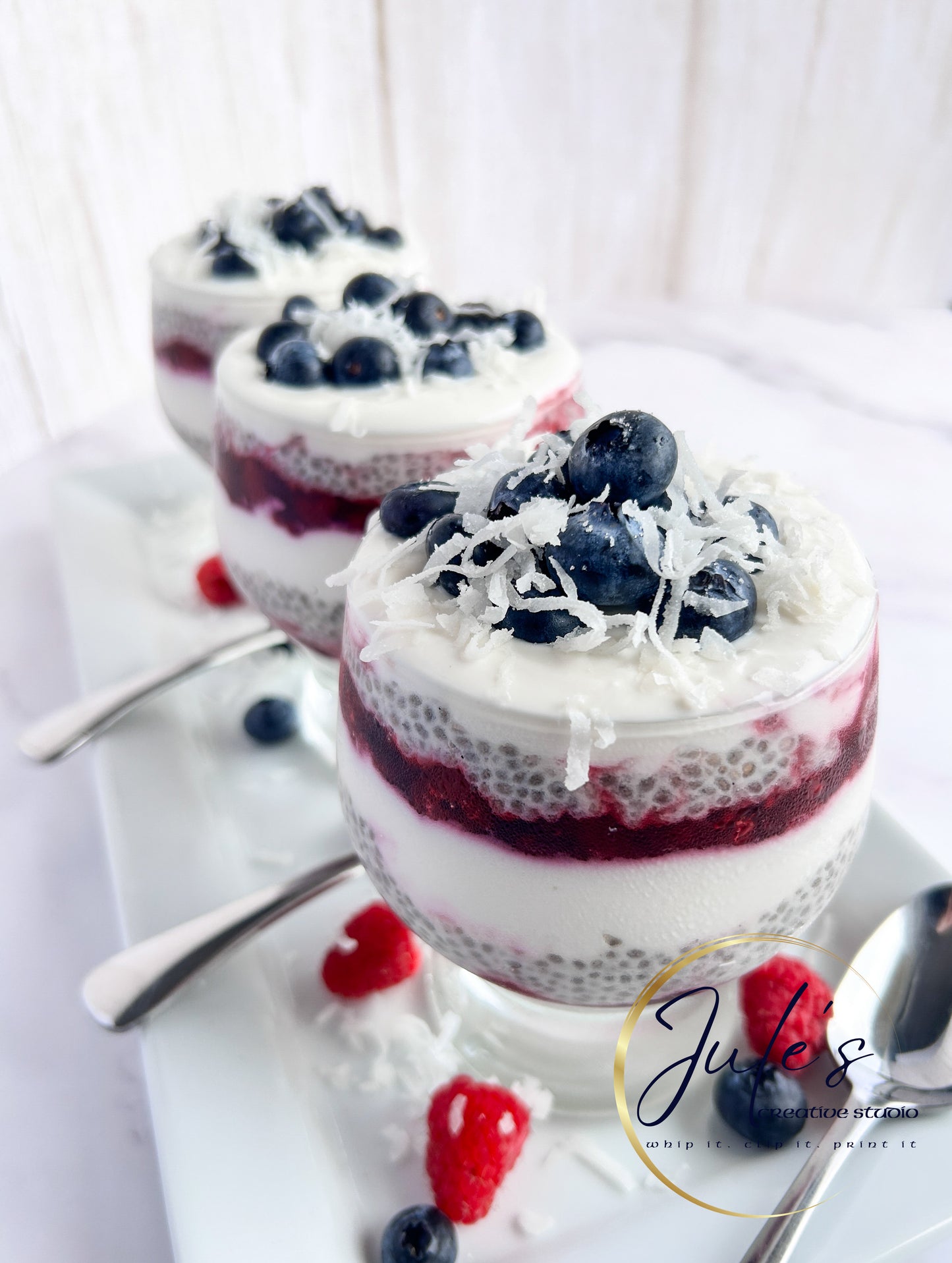 Patriotic Chia Yogurt Parfaits (Set 1)