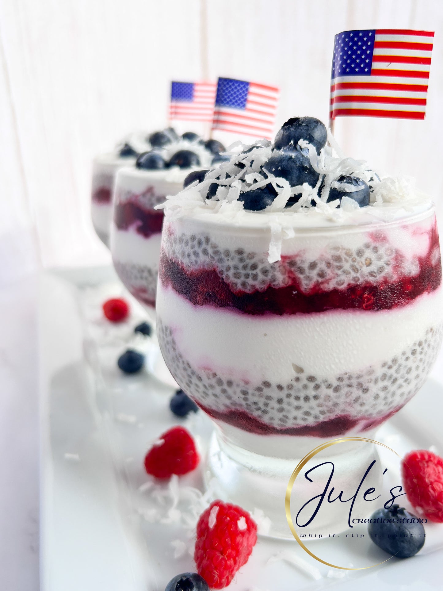 Patriotic Chia Yogurt Parfaits (Set 1)