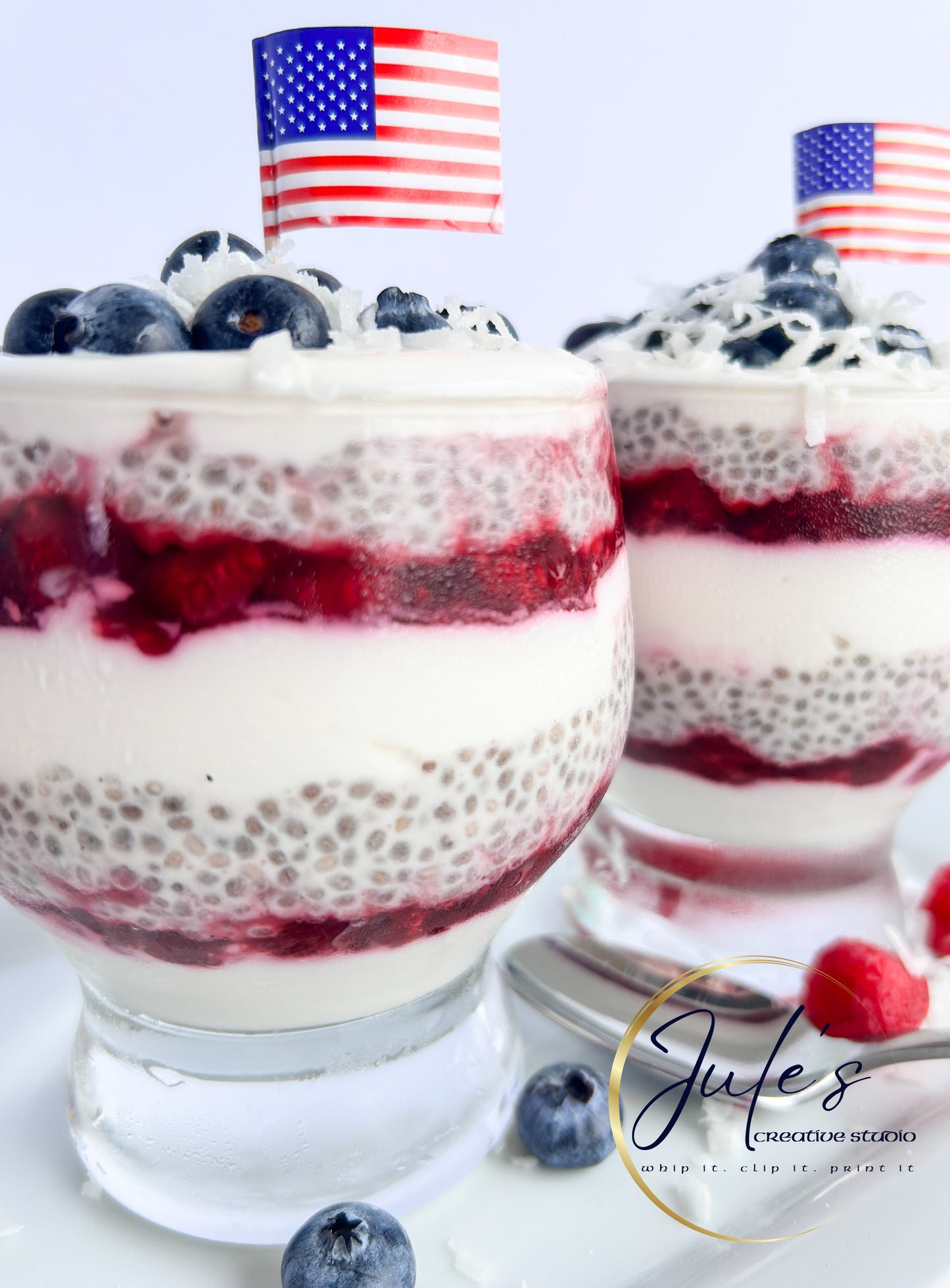 Patriotic Chia Yogurt Parfaits (Set 2)