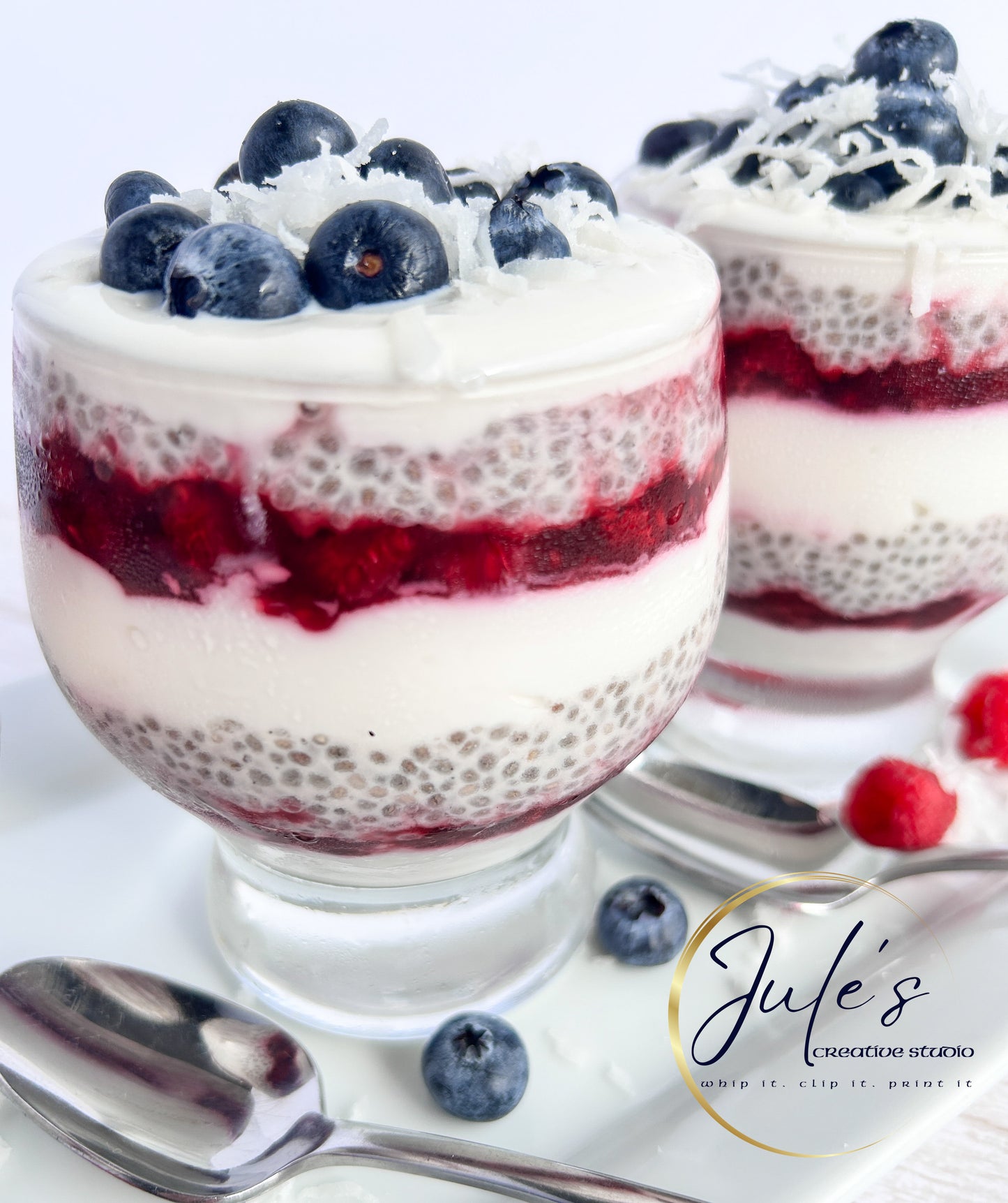 Patriotic Chia Yogurt Parfaits (Set 2)