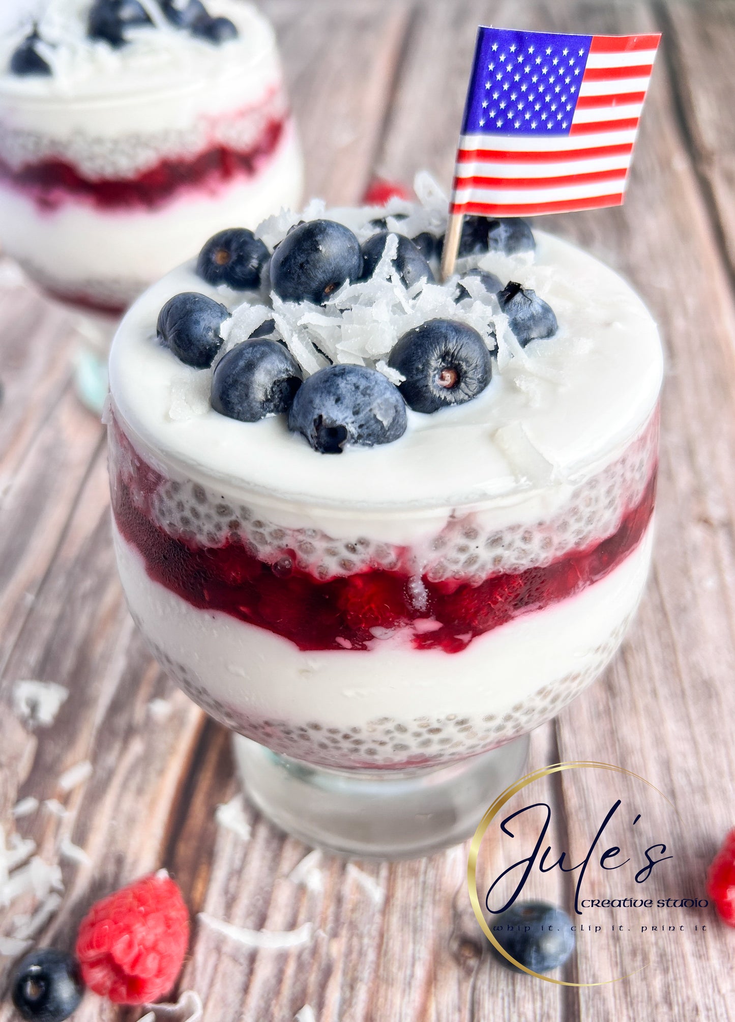 Patriotic Chia Yogurt Parfaits (Set 3)