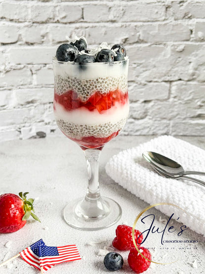 Patriotic Chia Yogurt Parfaits (Set 4)