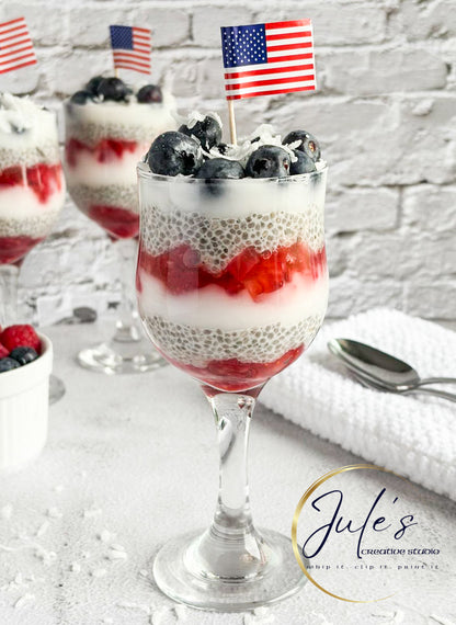 Patriotic Chia Yogurt Parfaits (Set 4)