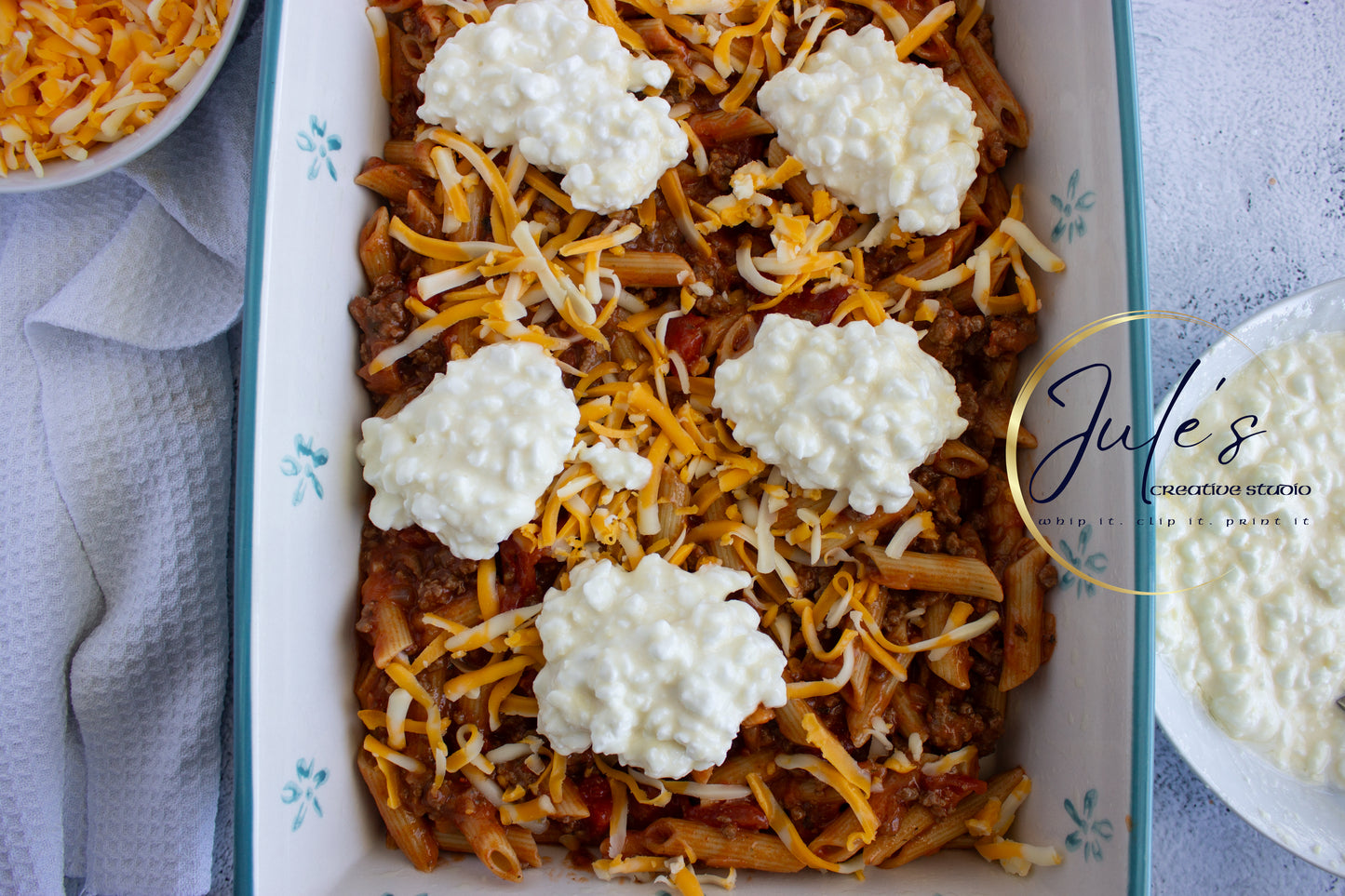 Cheesy Penne Beef Bake