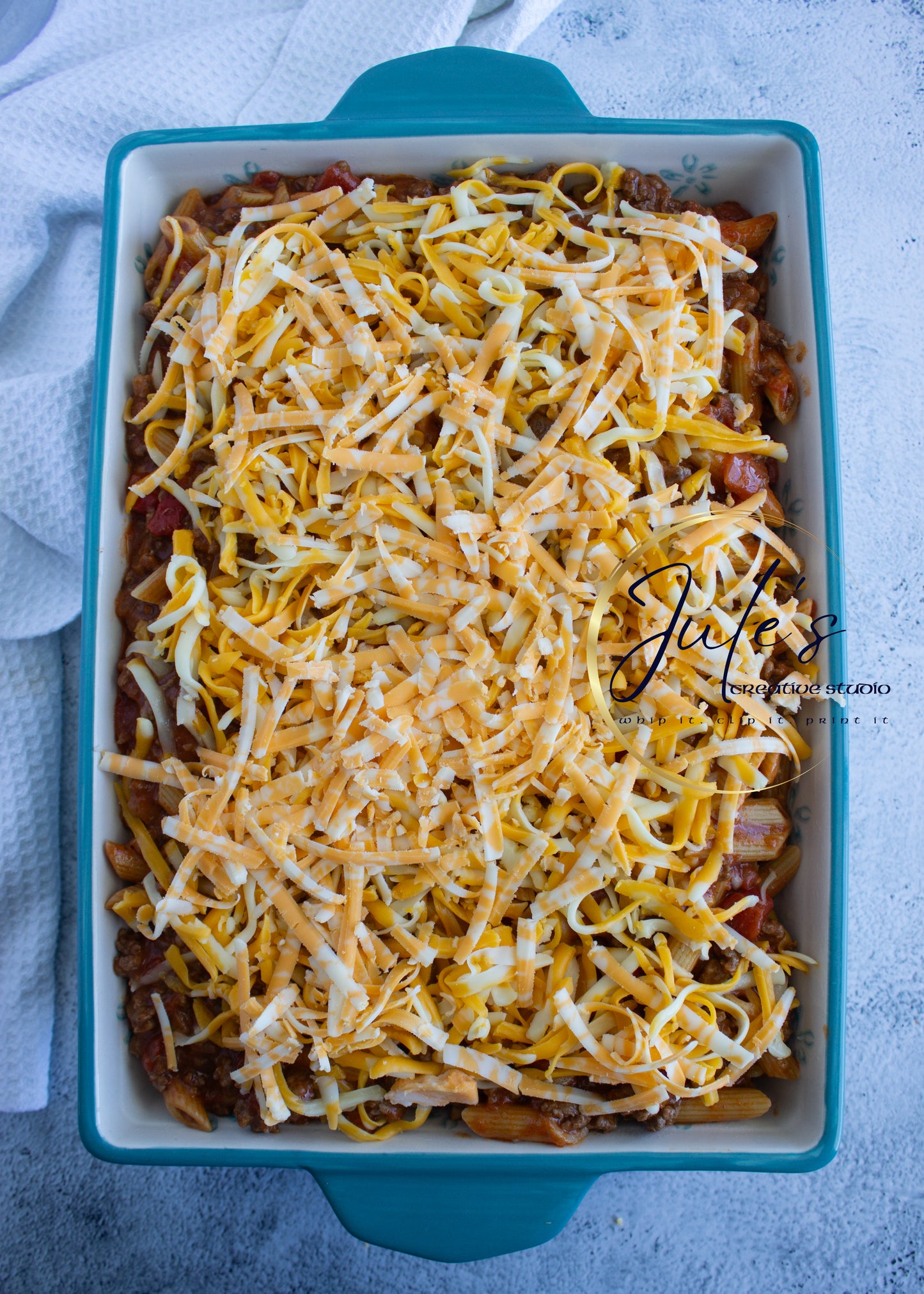 Cheesy Penne Beef Bake