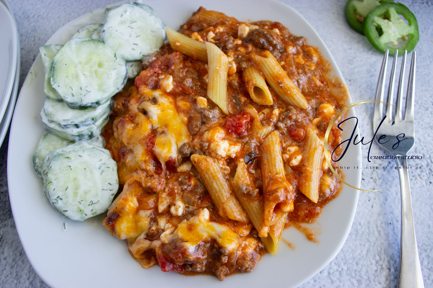 Cheesy Penne Beef Bake