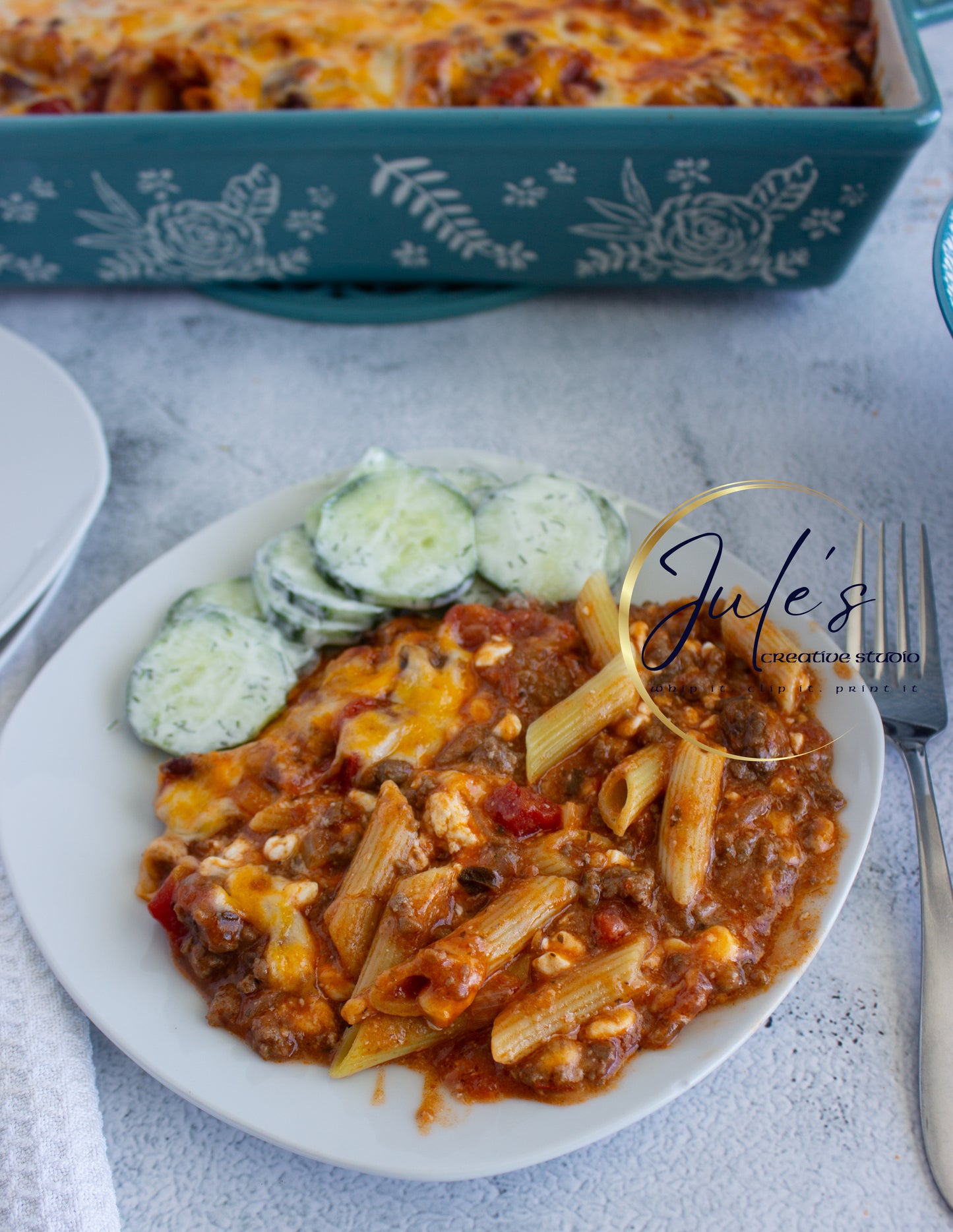 Cheesy Penne Beef Bake