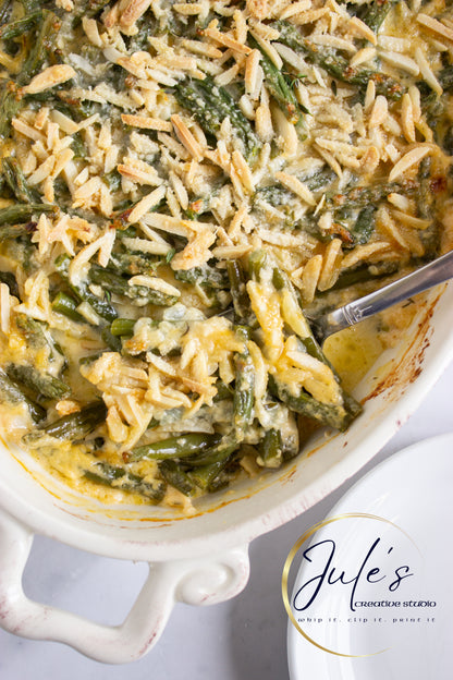 Almond Parmesan Green Bean Casserole