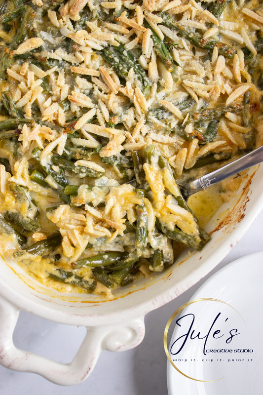 Almond Parmesan Green Bean Casserole