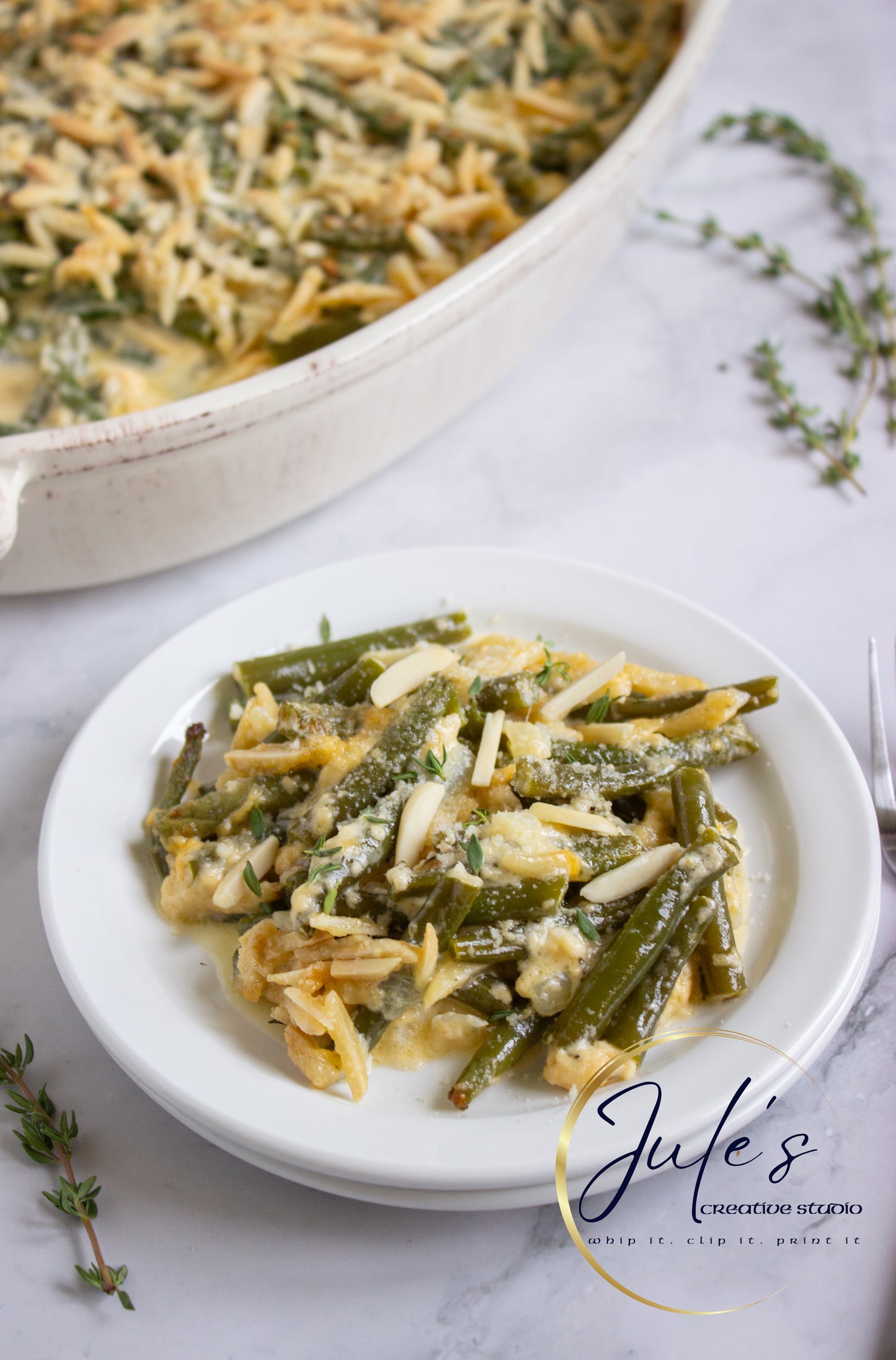 Almond Parmesan Green Bean Casserole