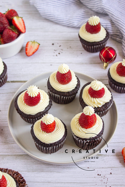 Santa Hat Cupcakes (Set 2)