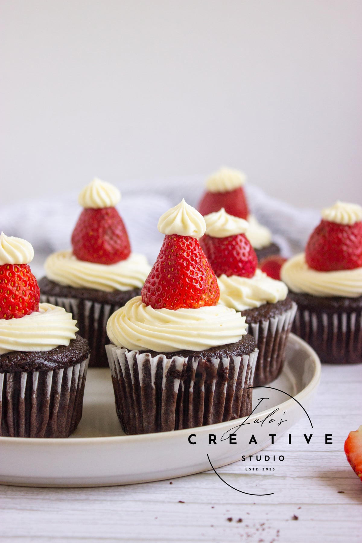 Santa Hat Cupcakes (Set 2)