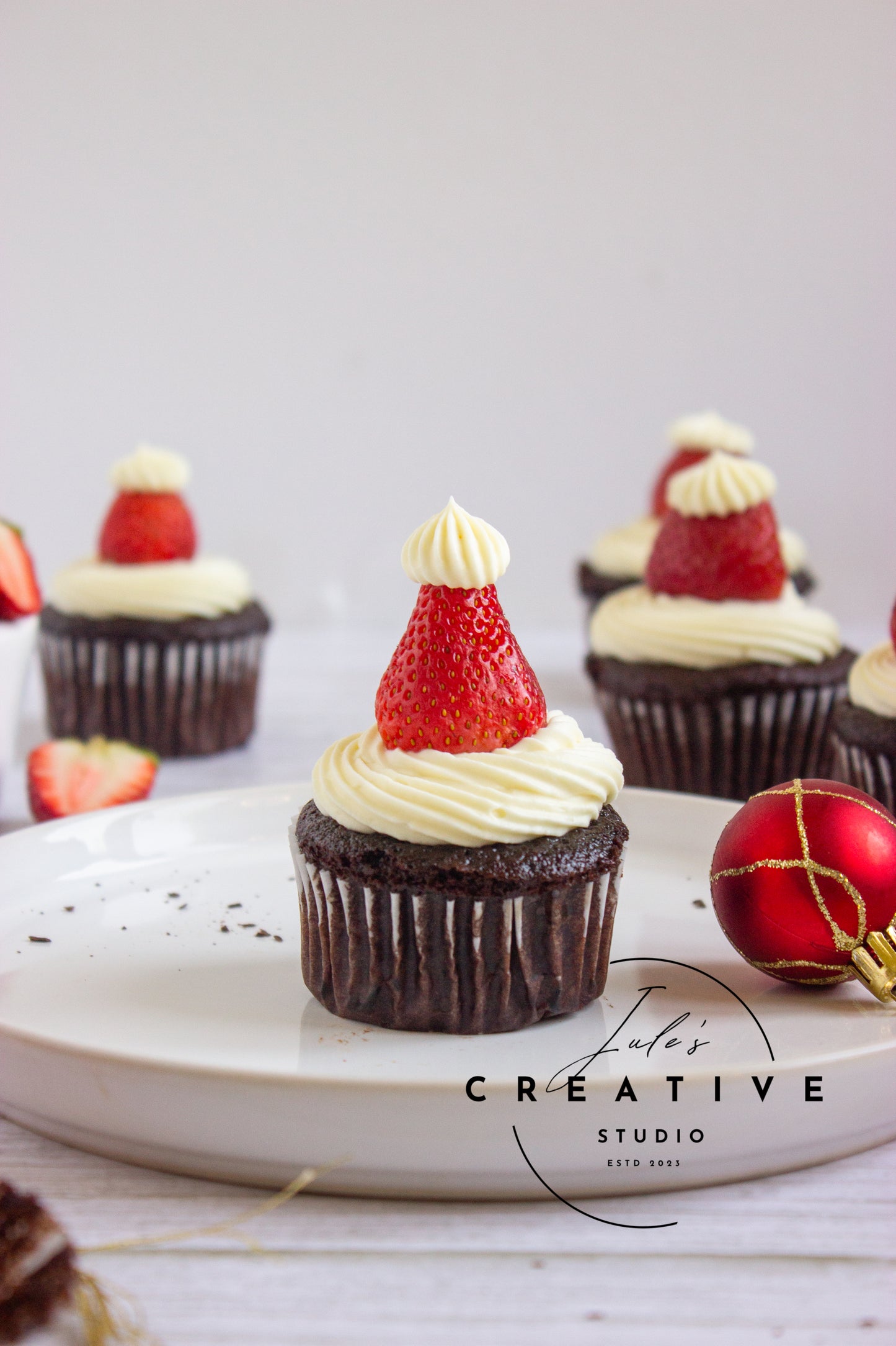Santa Hat Cupcakes (Set 2)