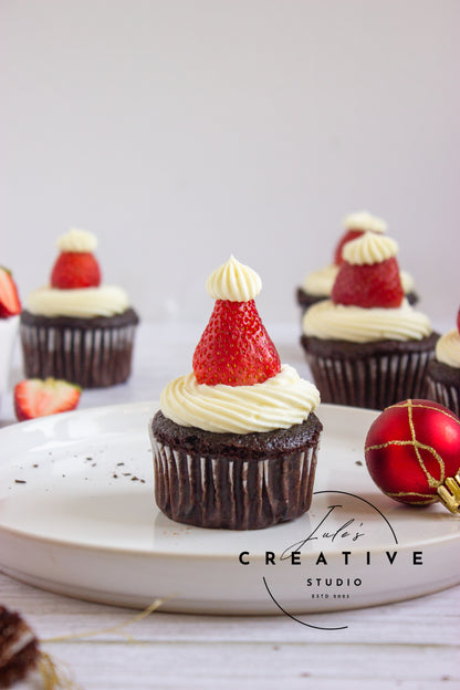 Santa Hat Cupcakes (Set 2)