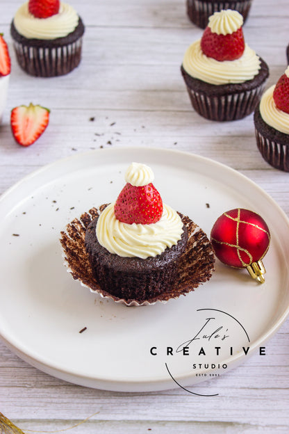 Santa Hat Cupcakes (Set 2)