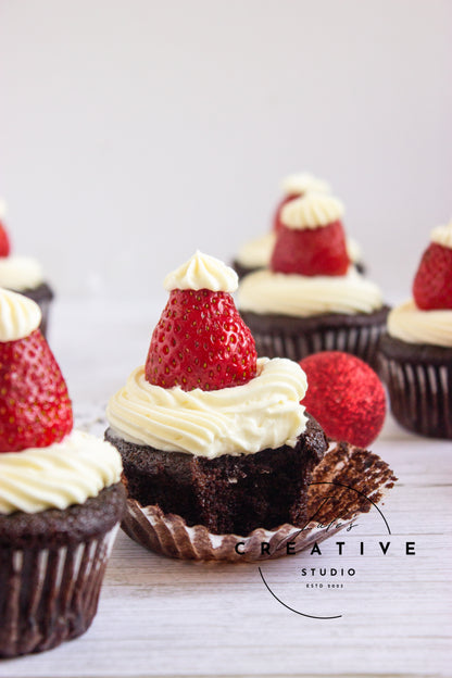 Santa Hat Cupcakes (Set 2)