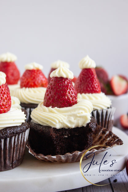 Santa Hat Cupcakes (Set 3)