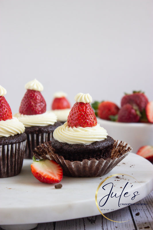Santa Hat Cupcakes (Set 3)