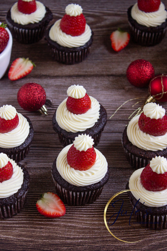 Santa Hat Cupcakes (Set 4)