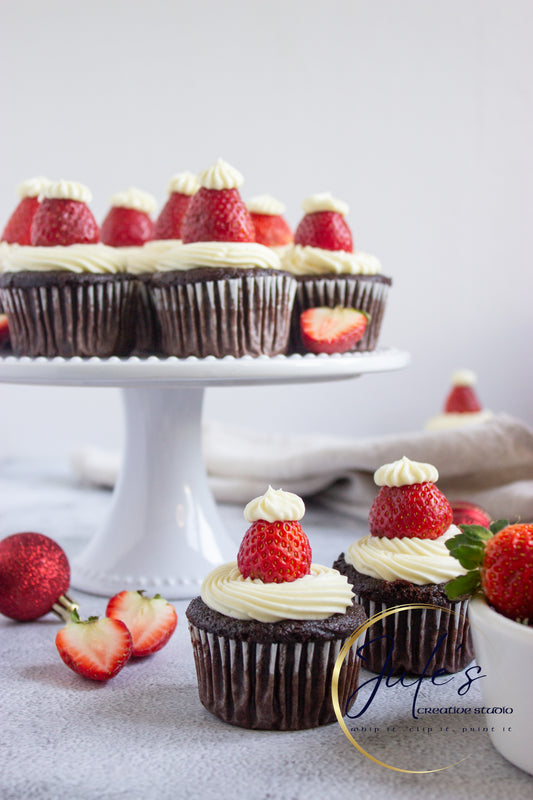 Santa Hat Cupcakes (Set 6)