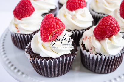 Raspberry Cheesecake stuffed Chocolate Cupcakes. Set 1