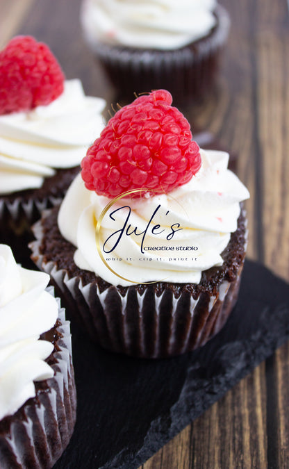 Raspberry Cheesecake stuffed Chocolate Cupcakes. Set 2