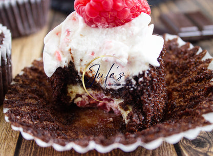 Raspberry Cheesecake stuffed Chocolate Cupcakes. Set 2