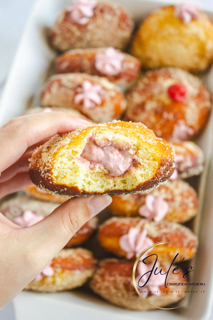 Raspberry Cheesecake Filled Donuts (PLR)
