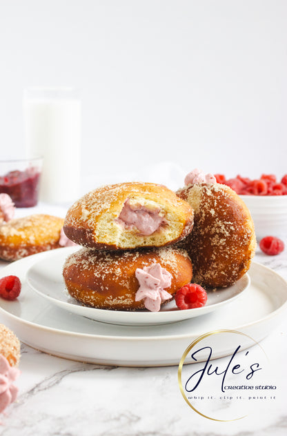 Raspberry Cheesecake Filled Donuts (PLR)