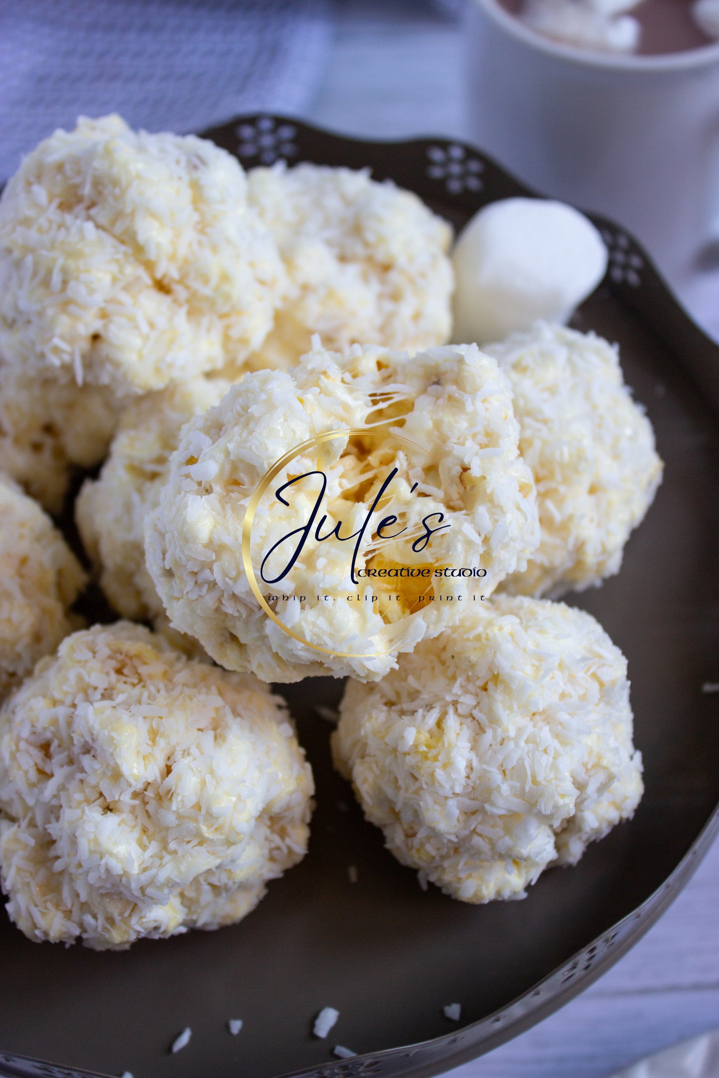 Coconut Popcorn Marshmallow Snowballs (Set 3)