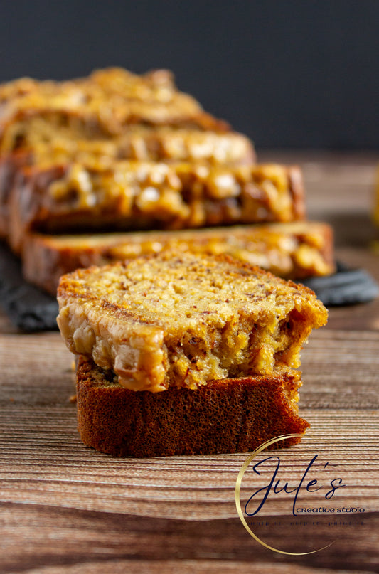 Greek Yogurt Banana Bread with Brown Sugar Pecan Glaze (Set 4)