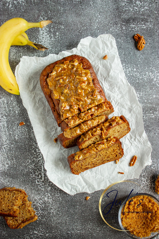 Greek Yogurt Banana Bread with Brown Sugar Pecan Glaze (Set 5)