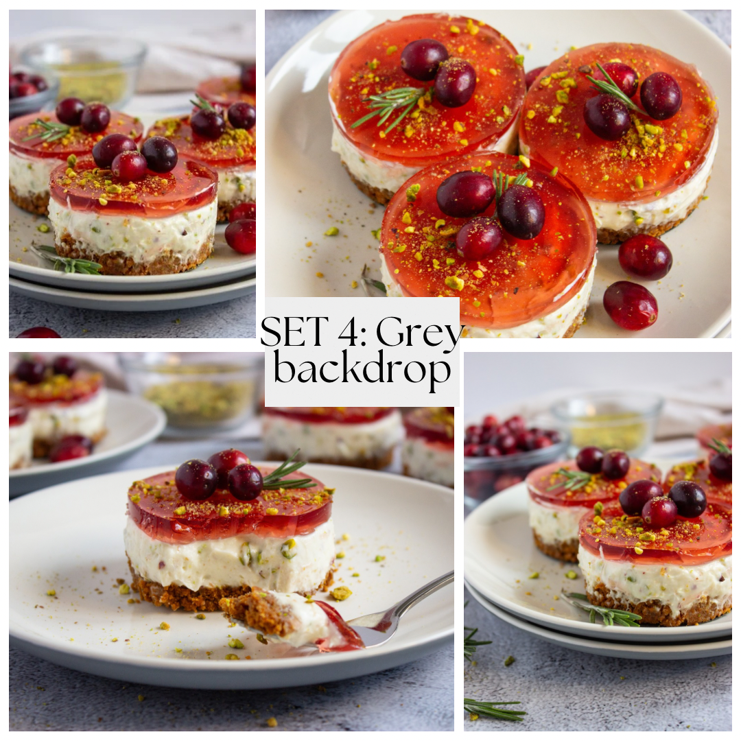 Pistachio Cranberry No-Bake Mini Cheesecakes (Set 4)