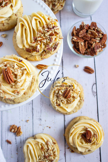 Maple Pecan Cookies with Brown Sugar Frosting