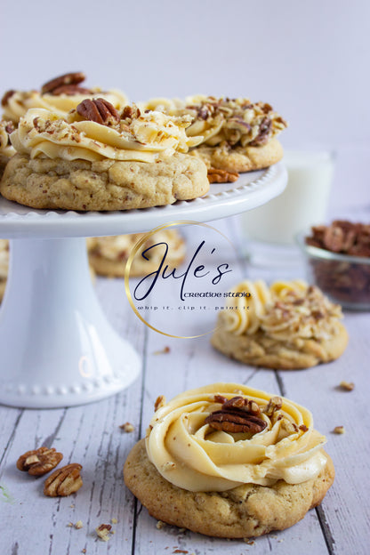 Maple Pecan Cookies with Brown Sugar Frosting