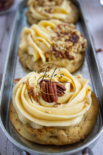 Maple Pecan Cookies with Brown Sugar Frosting