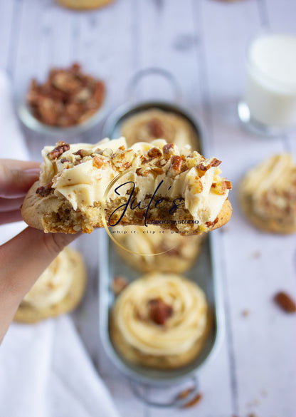 Maple Pecan Cookies with Brown Sugar Frosting